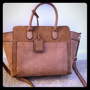 Just Fab Boss Girl Satchel Cognac